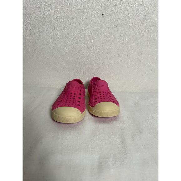 Native Little Kids Jefferson Slip-On Shoes in Bright Pink with White Sz C-7 - Picture 1 of 4